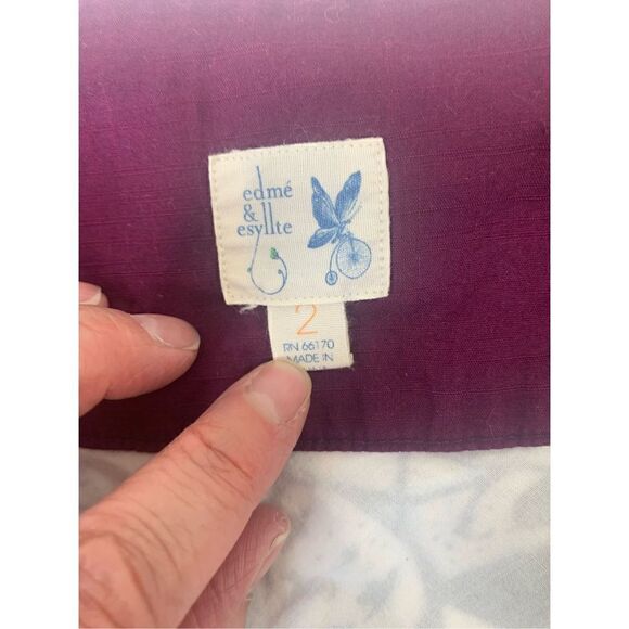 Edme & Esyllte Anthropologie Purple Blue Wrap Skirt Size 2 - Picture 7 of 10